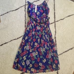 Lauren Conrad Blue Floral Dress xs